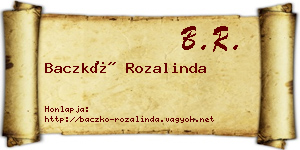 Baczkó Rozalinda névjegykártya